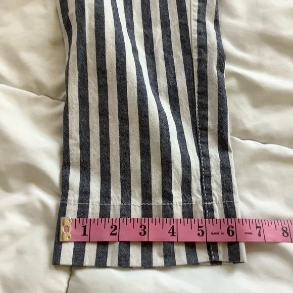 Brandy Melville Striped Cotton Stretch Crop Pants 24”x25” - Picture 4 of 11